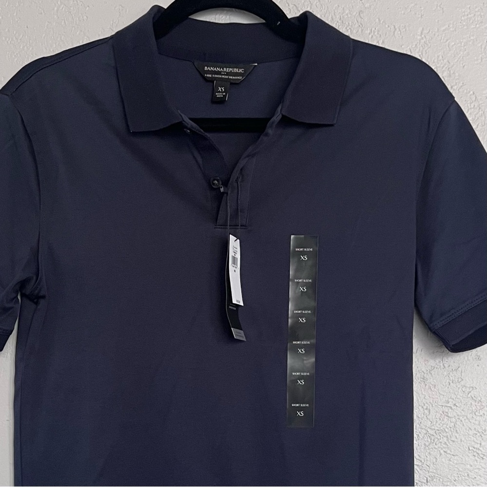 Banana Republic Men’s Navy Performance Polo Shirt XS Luxe Touch Stretch NWT